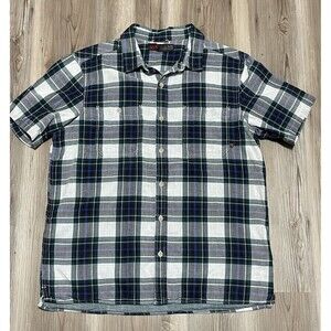 Mountain Hardwear Shirt Mens Large Green Blue Plaid Button Up Outdoor Casual